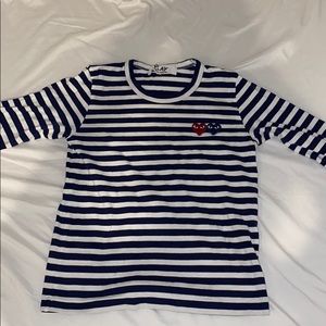 striped comme des garçons long sleeve shirt